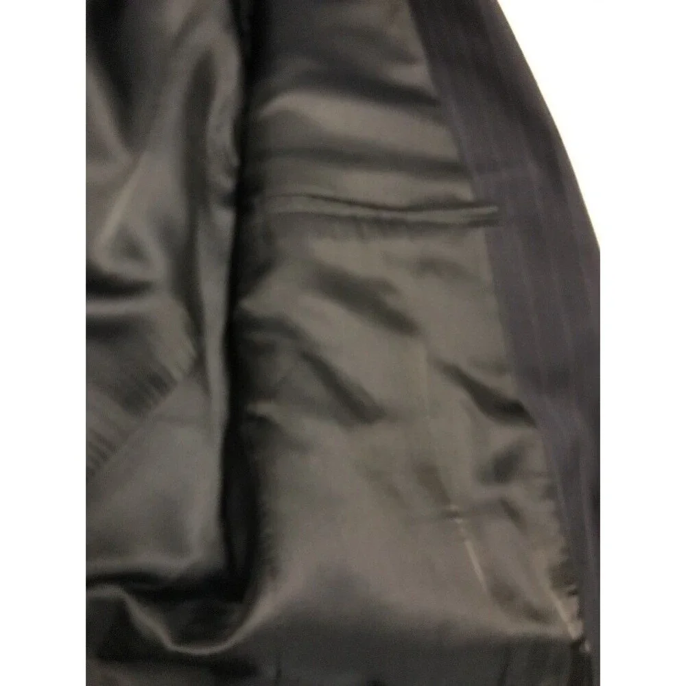 Joseph A. Bank Men's Suit Blue Pinstripe 100% Wool Size 42L Size 34 Pants